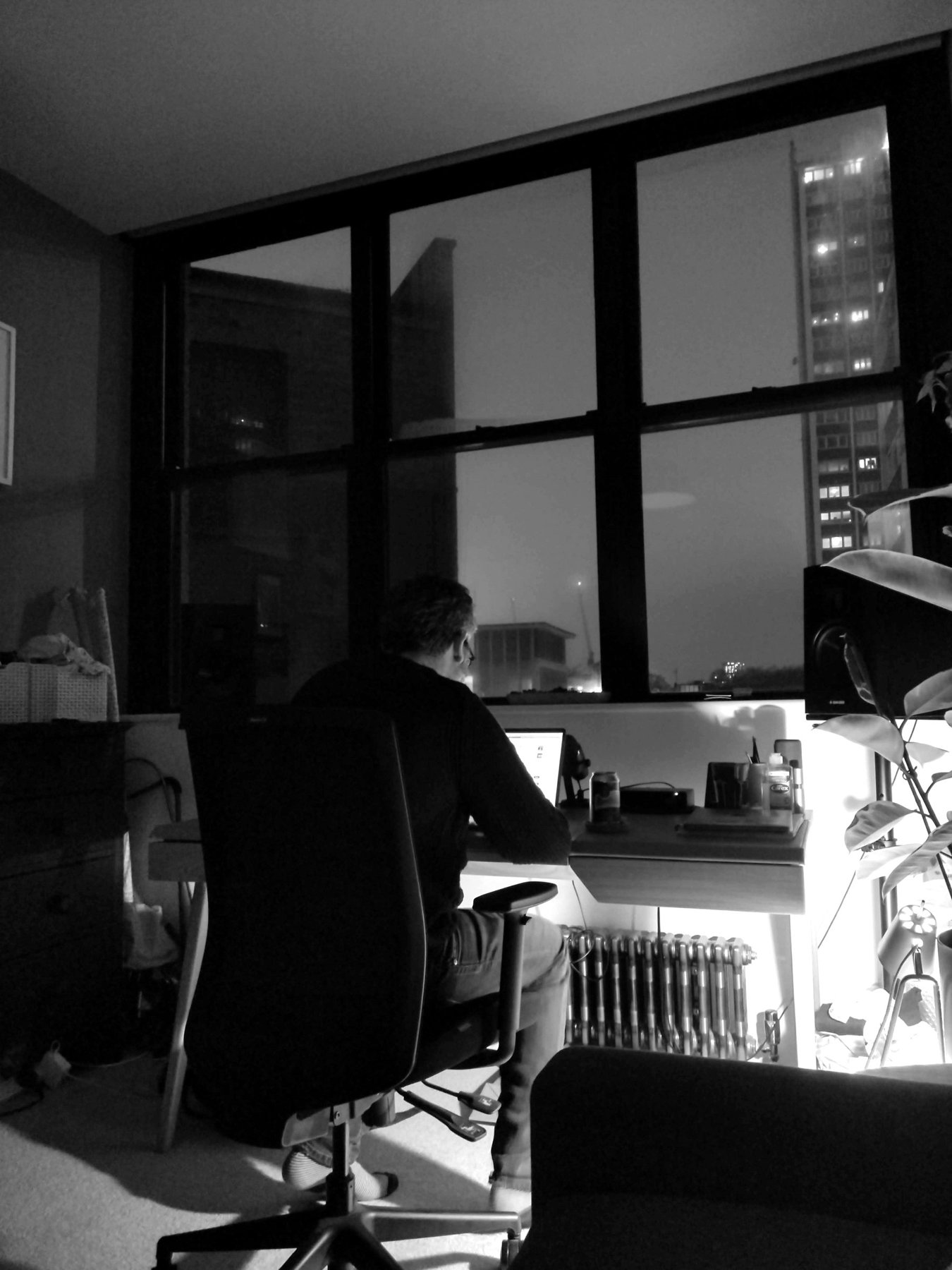 The deskbound complex itself, recording the 'Lights Out' album.